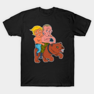 Trump Putin Riding Bear Funny Anti Trump Not My President T-Shirt
